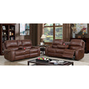  Furniture of America Walter Power Reclining Leather Look Loveseat CM6950BR-LV-PM IMAGE 2