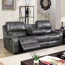  Furniture of America Walter Reclining Leather Look Sofa CM6950GY-SF IMAGE 1