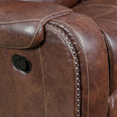  Furniture of America Joanne Reclining Leather Look Sectional CM6951BR-SECT IMAGE 3