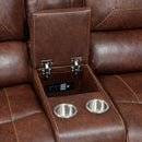  Furniture of America Joanne Reclining Leather Look Sectional CM6951BR-SECT IMAGE 5