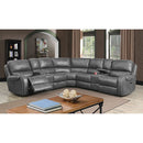  Furniture of America Joanne Power Reclining Leather Look Sectional CM6951GY-PM-SECT IMAGE 2