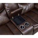  Furniture of America Pollux Reclining Leather Look Loveseat CM6981BR-LV-CT IMAGE 2