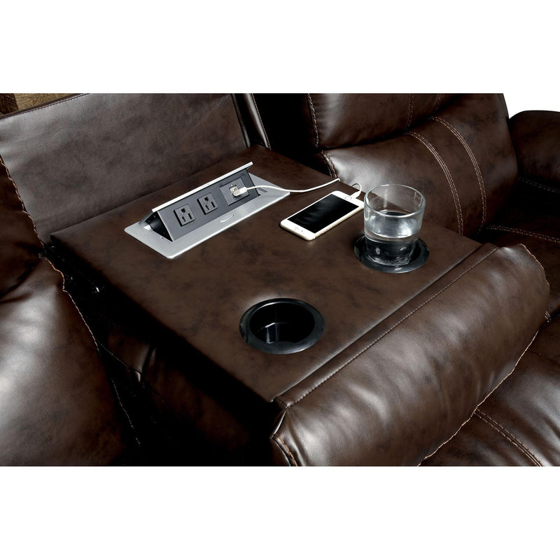 Furniture of America Listowel Reclining Bonded Leather Match Loveseat CM6992-LV IMAGE 5