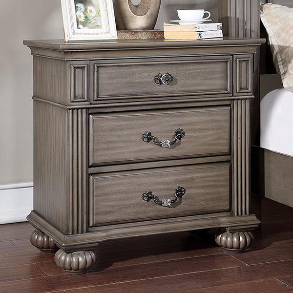 Furniture of America Syracuse 3-Drawer Nightstand CM7129GY-N IMAGE 1