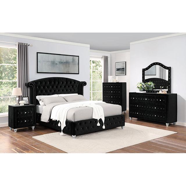 Furniture of America Zohar King Upholstered Platform Bed CM7130BK-EK-BED IMAGE 2