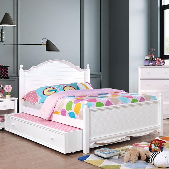 Furniture of America Dani Twin Poster Bed CM7159WH-T-BED-VN IMAGE 1