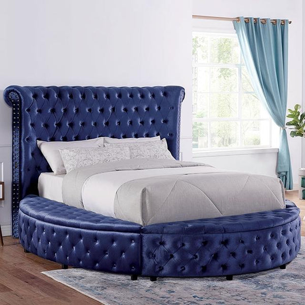 Furniture of America Sansom Queen Upholstered Platform Bed with Storage CM7178BL-Q-BED IMAGE 1