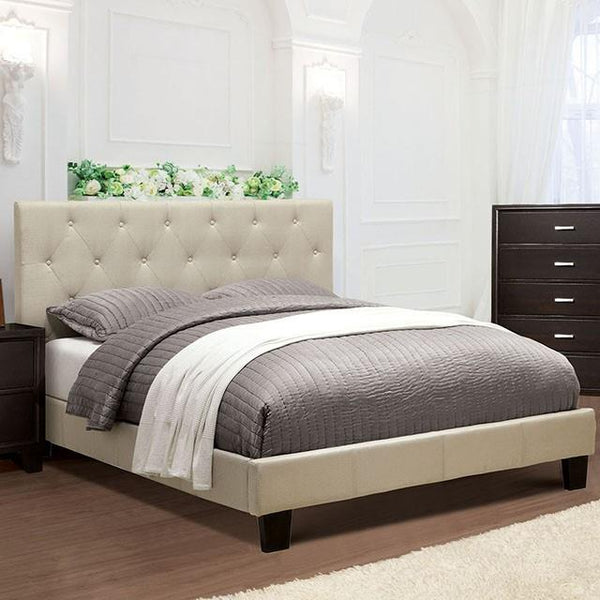 Furniture of America Leeroy King Upholstered Platform Bed CM7200IV-EK-BED-VN IMAGE 1