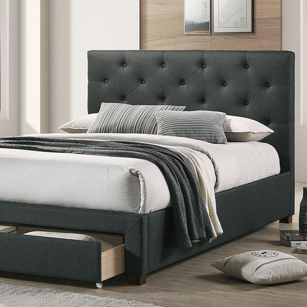 Furniture of America Sybella Full Upholstered Platform Bed with Storage CM7218DG-F-BED IMAGE 1