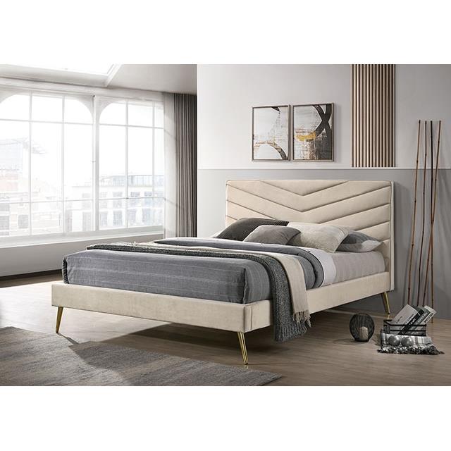 Furniture of America Vivar Twin Upholstered Panel Bed CM7220BG-T-BED IMAGE 2