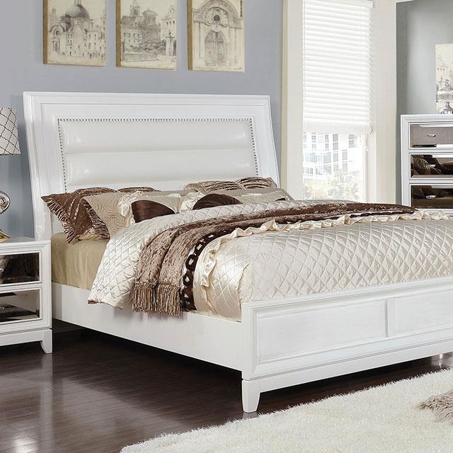 Furniture of America Golva Queen Upholstered Panel Bed CM7295WH-Q-BED IMAGE 4