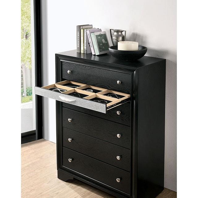 Furniture of America Chrissy 6-Drawer Chest CM7552BK-C IMAGE 2