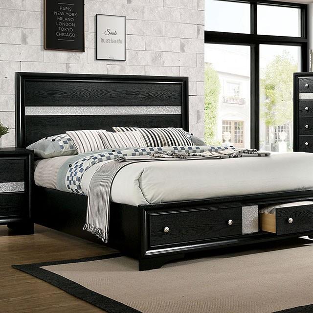 Furniture of America Chrissy Queen Panel Bed with Storage CM7552BK-Q-BED IMAGE 1