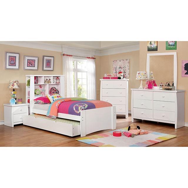 Furniture of America Marlee Full Bookcase Bed CM7651WH-F-BED IMAGE 2