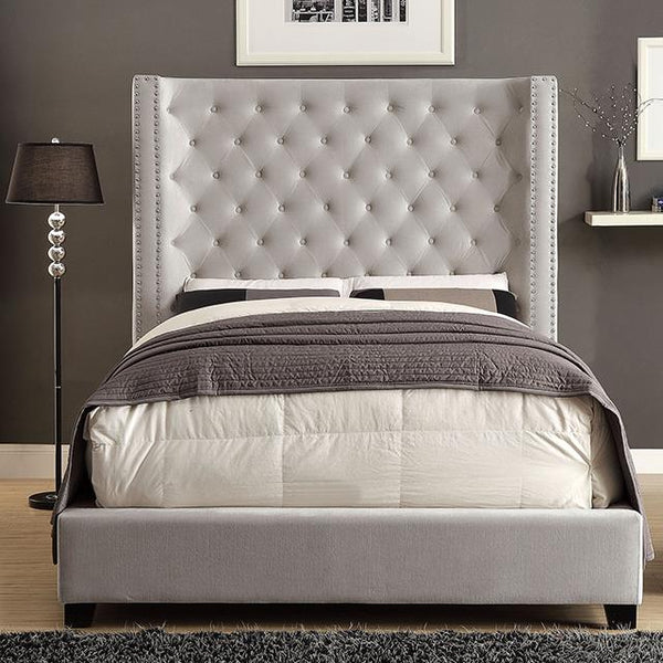 Furniture of America Rosabelle King Upholstered Platform Bed CM7669IV-EK-BED IMAGE 1