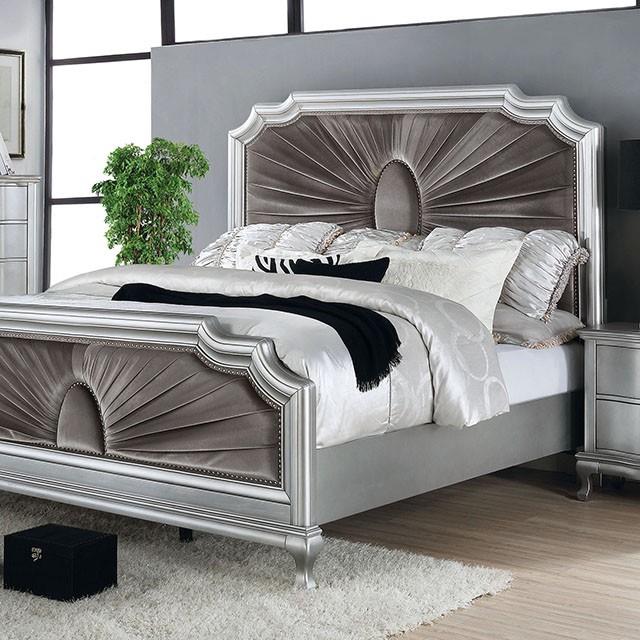 Furniture of America Aalok King Upholstered Panel Bed CM7864EK-BED IMAGE 1