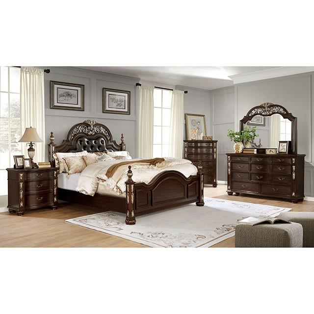 Furniture of America Theodor California King Upholstered Poster Bed CM7926CK-BED IMAGE 2