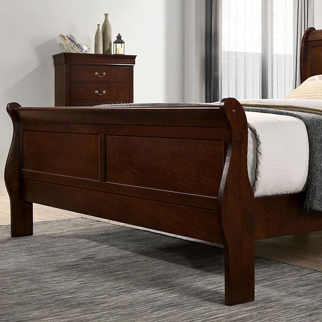 Furniture of America Louis Philippe Twin Sleigh Bed CM7966CH-T-BED IMAGE 3