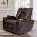  Furniture of America Abrielle Power Leather Look Recliner CM9902-CH IMAGE 1
