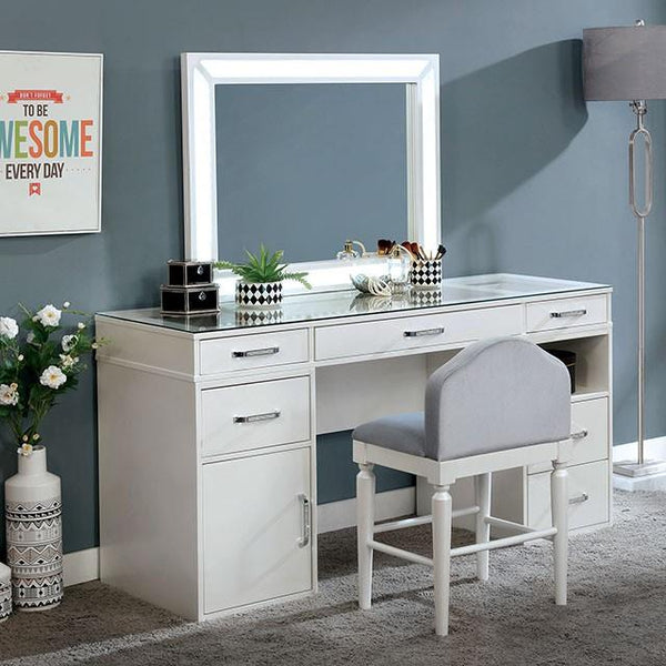 Furniture of America Vickie Vanity Set FOA-DK5684WH-PK IMAGE 1