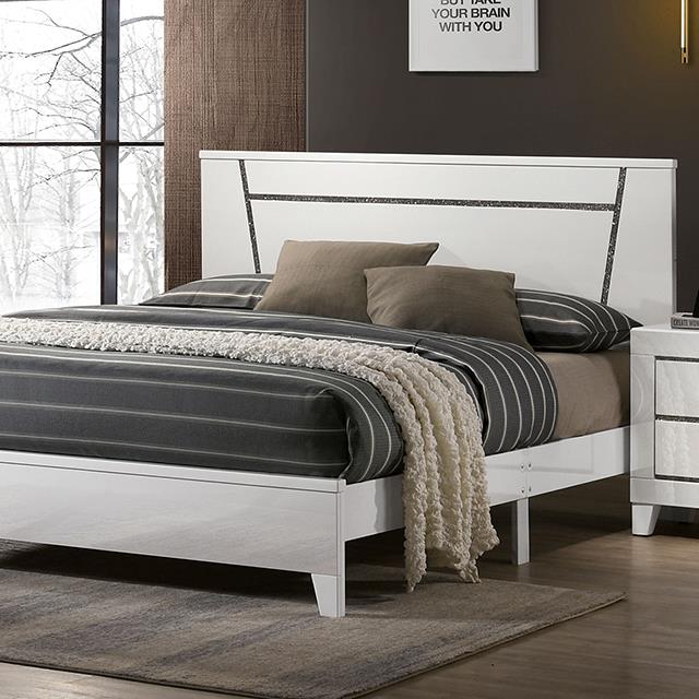 Furniture of America Magdeburg California King Panel Bed FOA7038WH-CK IMAGE 1