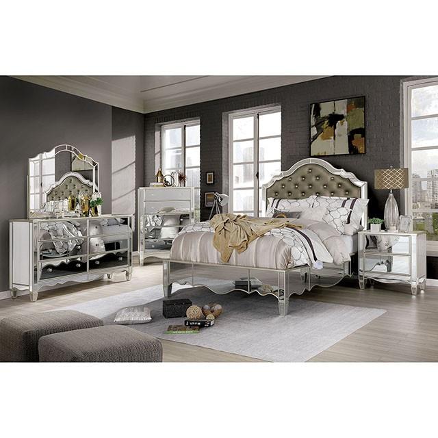 Furniture of America Eliora California King Upholstered Panel Bed FOA7890CK-BED IMAGE 2