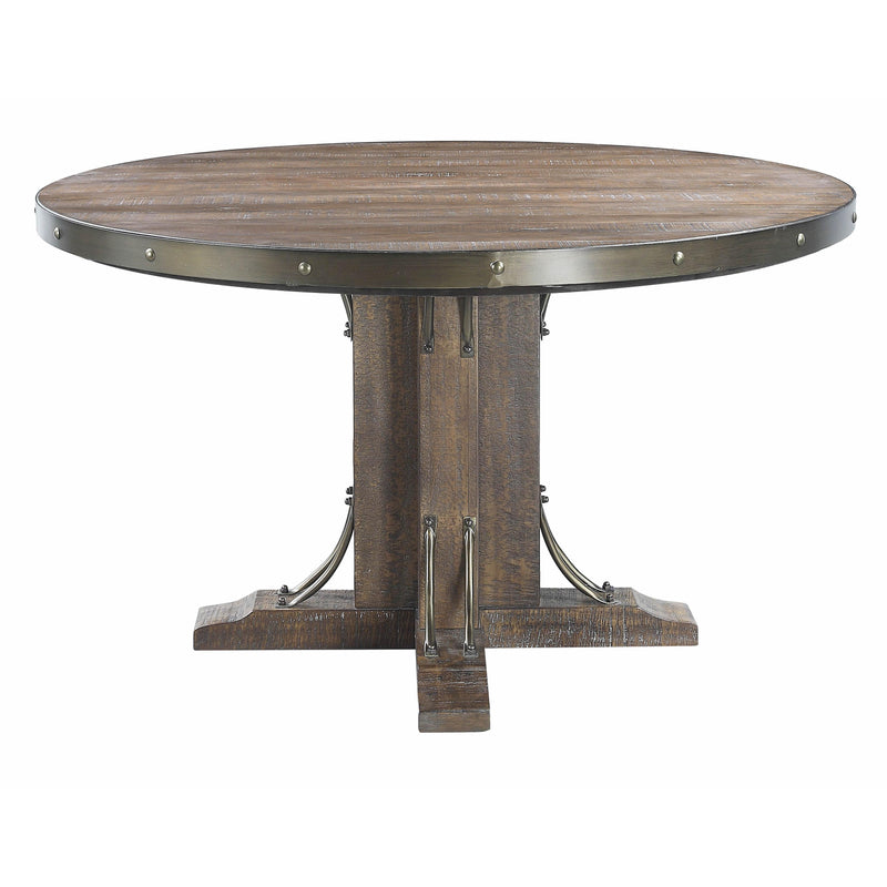 Acme Furniture Round Raphaela Dining Table with Pedestal Base DN00984 IMAGE 2