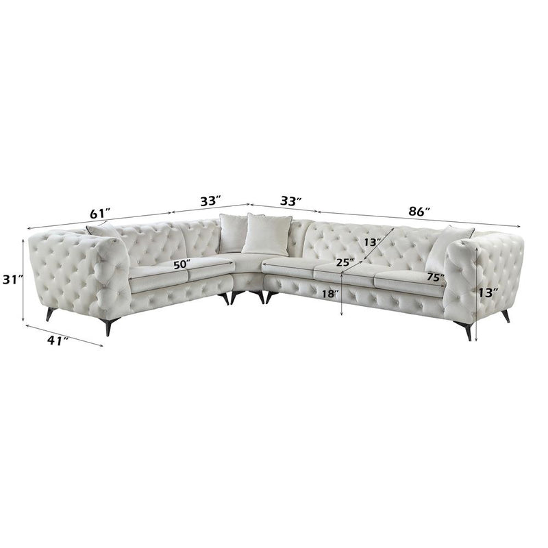Acme Furniture Atronia LV01160 Sectional Sofa with 4 Pillows IMAGE 8