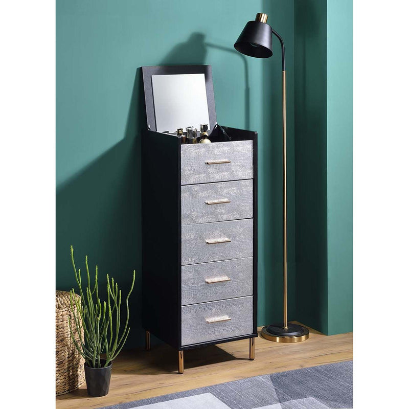 Acme Furniture Myles AC01167 Jewelry Armoire - Black & Silver IMAGE 5