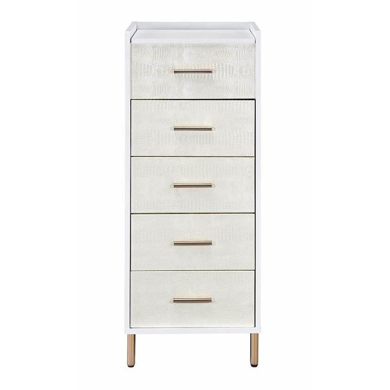 Acme Furniture Myles AC01168 Jewelry Armoire - White & Champagne IMAGE 3