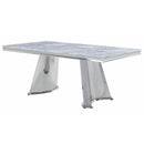 Acme Furniture Destry Dining Table with Faux Marble Top and Trestle Base DN01188 IMAGE 1