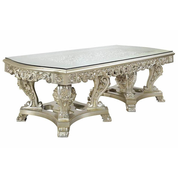 Acme Furniture Sorina Dining Table with Glass Top and Pedestal Base DN01208 IMAGE 1