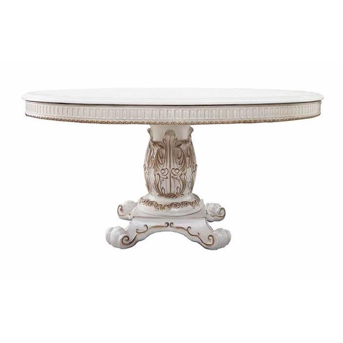 Acme Furniture Round Vendome Dining Table with Pedestal Base DN01222 IMAGE 2