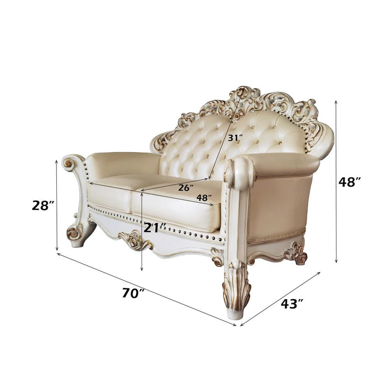 Acme Furniture Vendome LV01325 Loveseat with 3 Pillows IMAGE 7