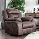  Furniture of America Flint Leather Look Recliner CM6565-CH IMAGE 1