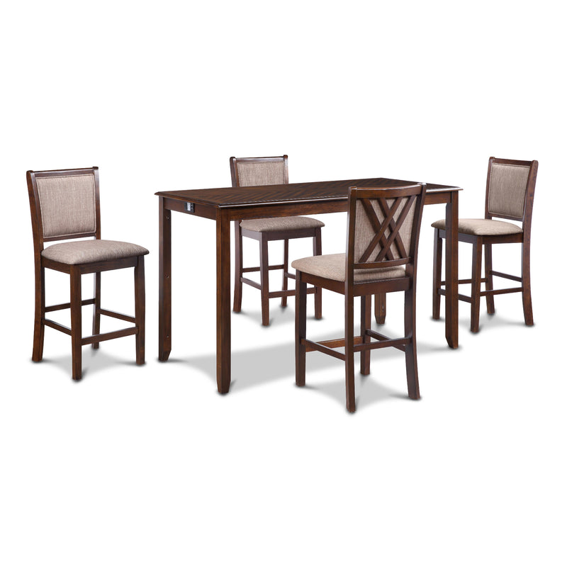 New Classic Furniture Amy 5 pc Counter Height Dinette D3651-60CS-CHY IMAGE 2