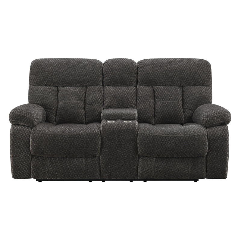 New Classic Furniture Bravo Reclining Fabric Loveseat with Console U1165-25-SLP IMAGE 2