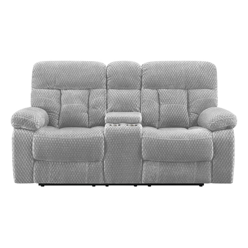 New Classic Furniture Bravo Reclining Fabric Loveseat with Console U1165-25-STN IMAGE 2