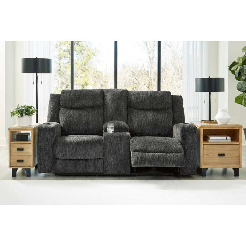 Signature Design by Ashley Martinglenn Reclining Fabric Loveseat with Console 4650494 IMAGE 6