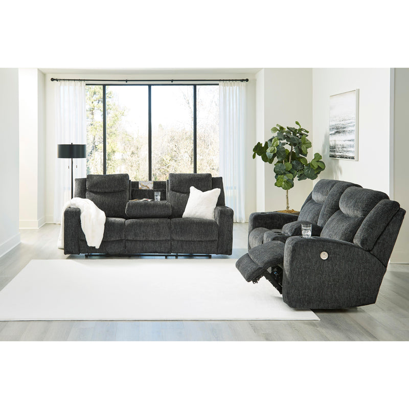 Signature Design by Ashley Martinglenn Power Reclining Fabric Loveseat with Console 4650496 IMAGE 13