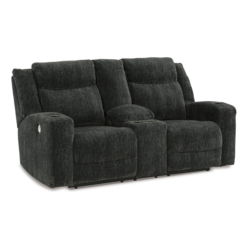 Signature Design by Ashley Martinglenn Power Reclining Fabric Loveseat with Console 4650496 IMAGE 1