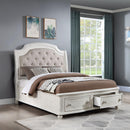 Acme Furniture Jacqueline Queen Upholstered Panel Bed with Storage BD01433Q IMAGE 1