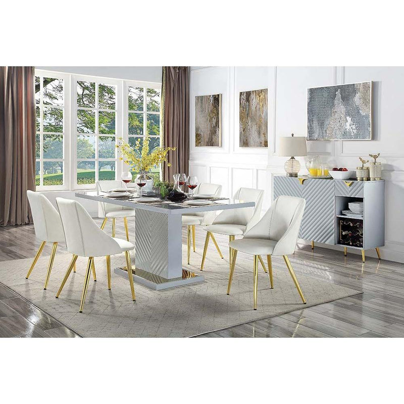 Acme Furniture Gaines Dining Table with Pedestal Base DN01261 IMAGE 4