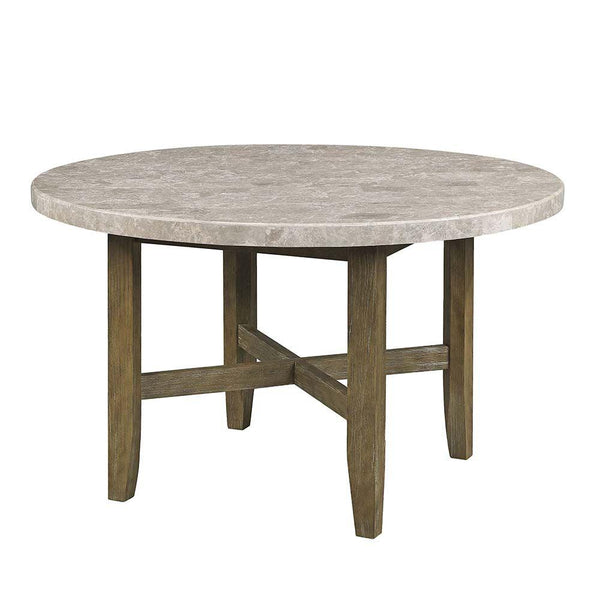 Acme Furniture Round Karsen Dining Table with Marble Top DN01449 IMAGE 1