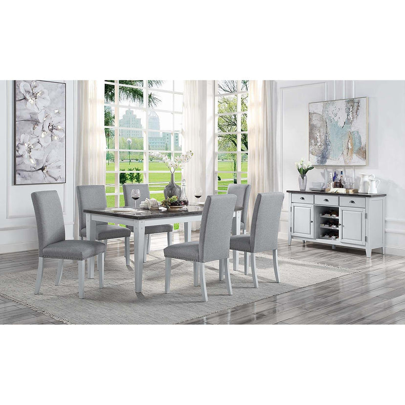 Acme Furniture Lanton Dining Table with Marble Top DN01451 IMAGE 4