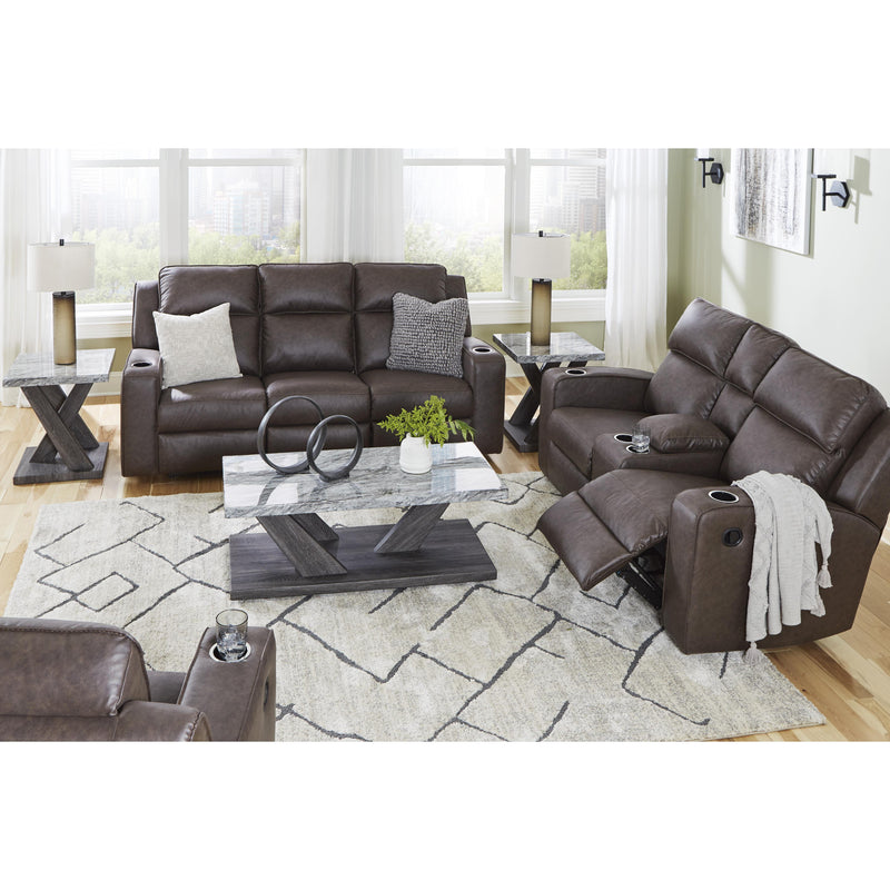 Signature Design by Ashley Lavenhorne Reclining Leather Look Loveseat with Console 6330694 IMAGE 10