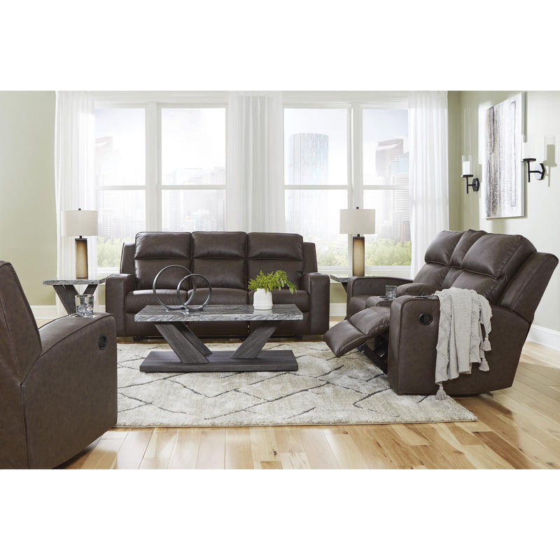 Signature Design by Ashley Lavenhorne Reclining Leather Look Loveseat with Console 6330694 IMAGE 15