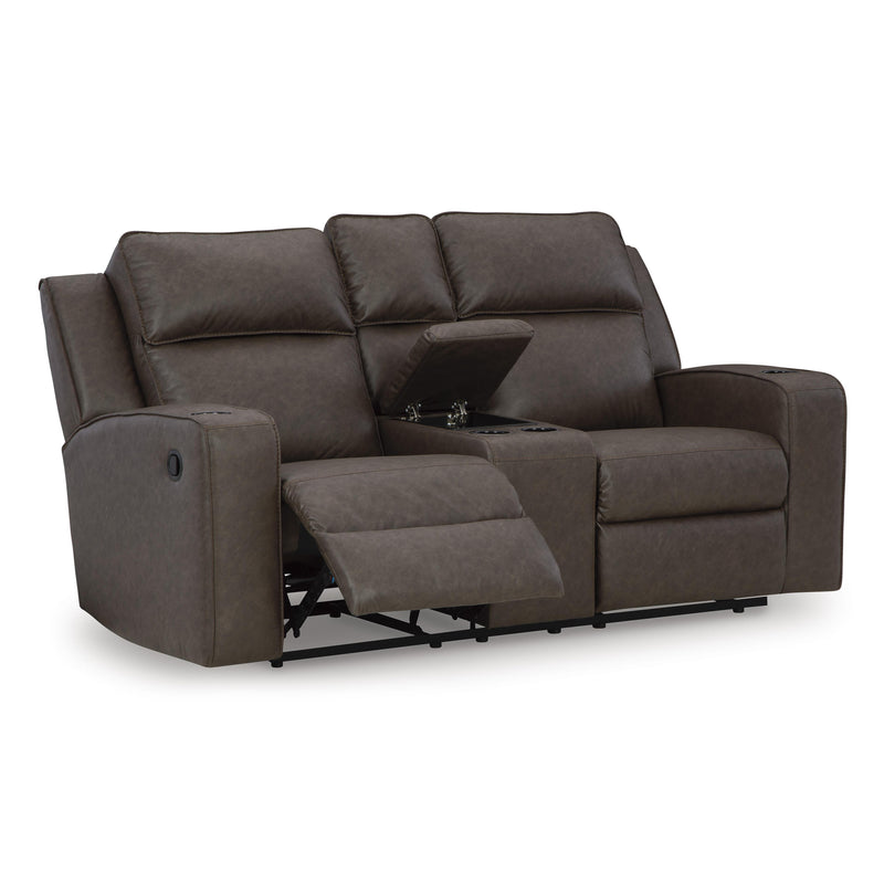 Signature Design by Ashley Lavenhorne Reclining Leather Look Loveseat with Console 6330694 IMAGE 2