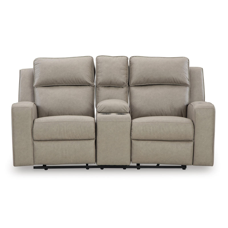 Signature Design by Ashley Lavenhorne Reclining Leather Look Loveseat with Console 6330794 IMAGE 3