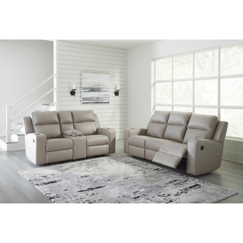 Signature Design by Ashley Lavenhorne Reclining Leather Look Loveseat with Console 6330794 IMAGE 9